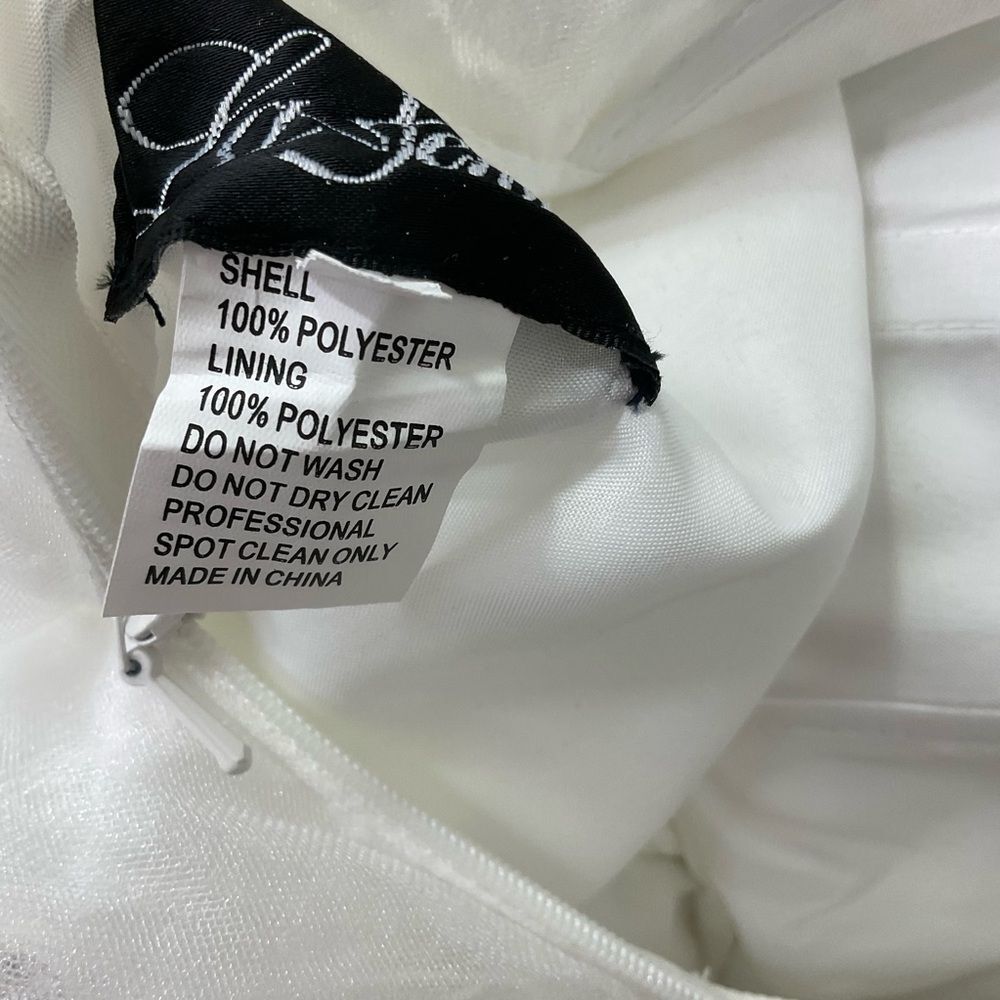 NEW La Femme White 28598 Sheer Floral Off The Shoulder Ball Bride Gown Dress 2 - Picture 9 of 10
